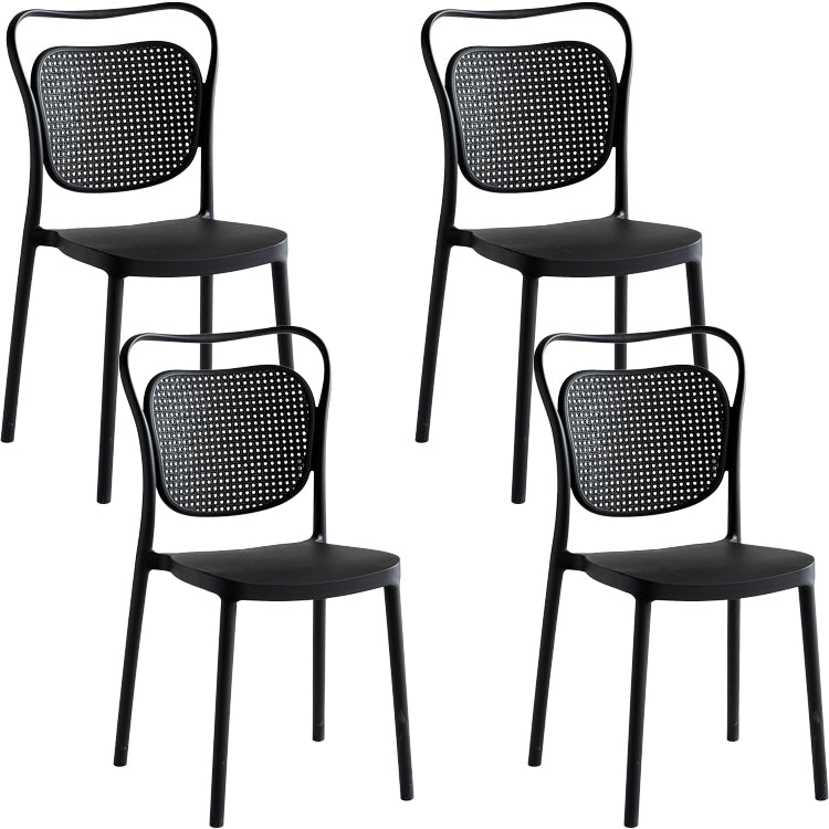 Contemporary Dining Chairs Armless Chairs with Plastic Legs for Home