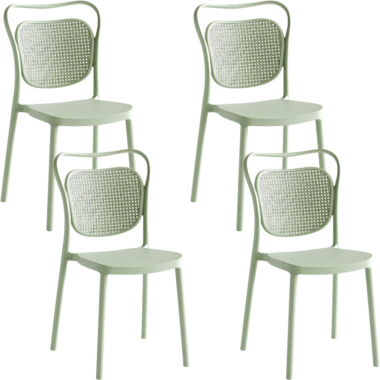 Contemporary Dining Chairs Armless Chairs with Plastic Legs for Home