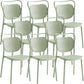 Contemporary Dining Chairs Armless Chairs with Plastic Legs for Home