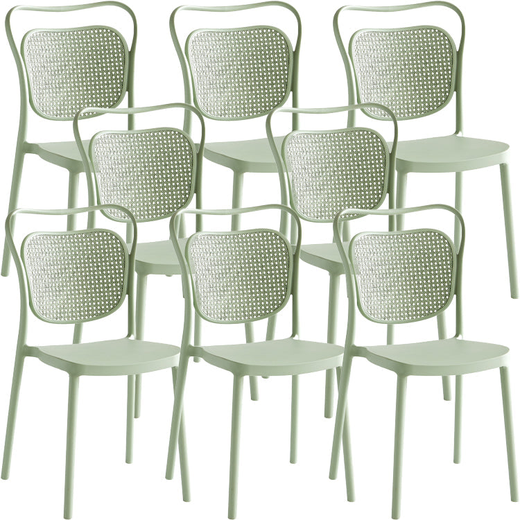 Contemporary Dining Chairs Armless Chairs with Plastic Legs for Home