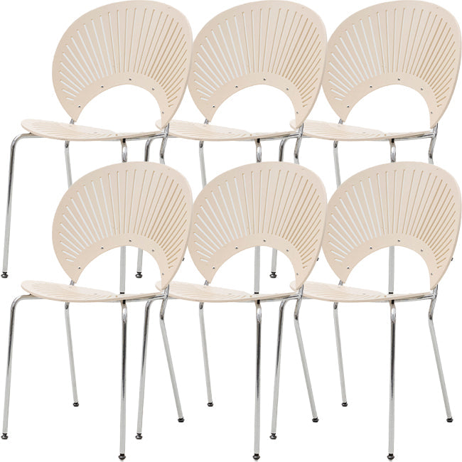 Modern Armless Dining Chairs Solid Wood Windsor Back Dining Side Chair White 6 Piece Set Silver Clearhalo 'Dining Chairs' 'Dining Tables & Seating' 'dining_chair' 'furn' 'furn_dining_chair' 'Furniture' 'Kitchen & Dining Furniture' 5543873