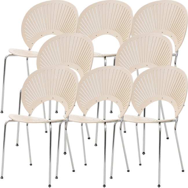 Modern Armless Dining Chairs Solid Wood Windsor Back Dining Side Chair White 8 Piece Set Silver Clearhalo 'Dining Chairs' 'Dining Tables & Seating' 'dining_chair' 'furn' 'furn_dining_chair' 'Furniture' 'Kitchen & Dining Furniture' 5543875