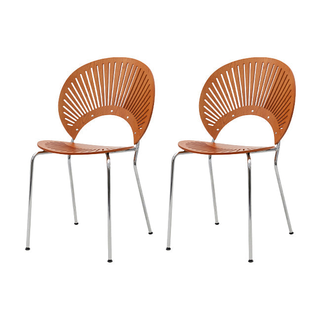Modern Armless Dining Chairs Solid Wood Windsor Back Dining Side Chair Walnut 2 Piece Set Silver Clearhalo 'Dining Chairs' 'Dining Tables & Seating' 'dining_chair' 'furn' 'furn_dining_chair' 'Furniture' 'Kitchen & Dining Furniture' 5543879