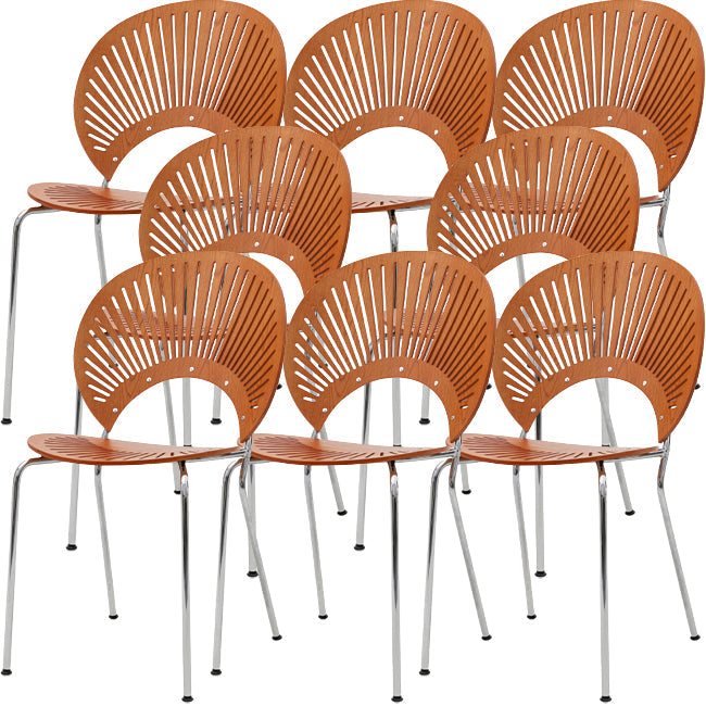 Modern Armless Dining Chairs Solid Wood Windsor Back Dining Side Chair Walnut 8 Piece Set Silver Clearhalo 'Dining Chairs' 'Dining Tables & Seating' 'dining_chair' 'furn' 'furn_dining_chair' 'Furniture' 'Kitchen & Dining Furniture' 5543886