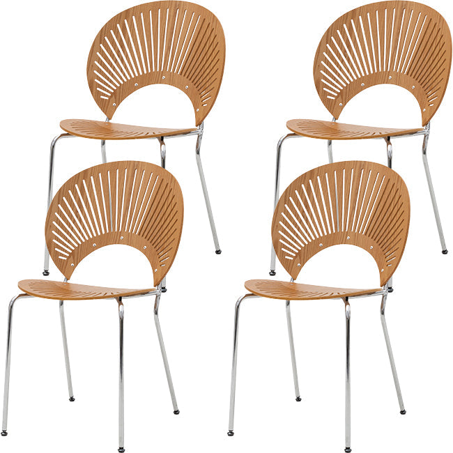 Modern Armless Dining Chairs Solid Wood Windsor Back Dining Side Chair Wood 4 Piece Set Silver Clearhalo 'Dining Chairs' 'Dining Tables & Seating' 'dining_chair' 'furn' 'furn_dining_chair' 'Furniture' 'Kitchen & Dining Furniture' 5543891