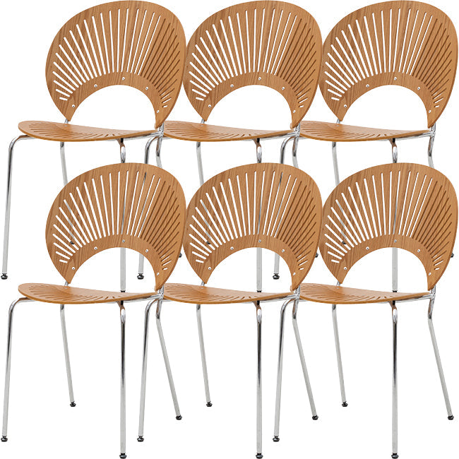 Modern Armless Dining Chairs Solid Wood Windsor Back Dining Side Chair Wood 6 Piece Set Silver Clearhalo 'Dining Chairs' 'Dining Tables & Seating' 'dining_chair' 'furn' 'furn_dining_chair' 'Furniture' 'Kitchen & Dining Furniture' 5543893