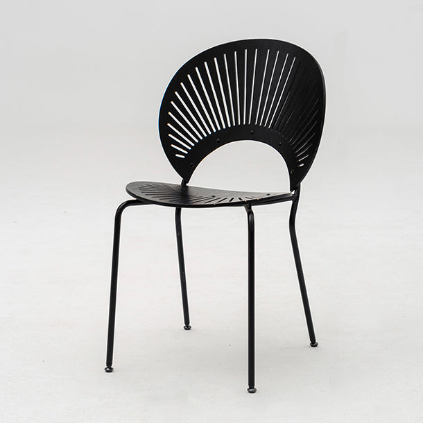 Modern Armless Dining Chairs Solid Wood Windsor Back Dining Side Chair Black 1 Piece Black Clearhalo 'Dining Chairs' 'Dining Tables & Seating' 'dining_chair' 'furn' 'furn_dining_chair' 'Furniture' 'Kitchen & Dining Furniture' 5543897