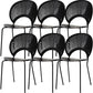 Modern Armless Dining Chairs Solid Wood Windsor Back Dining Side Chair Black 6 Piece Set Black Clearhalo 'Dining Chairs' 'Dining Tables & Seating' 'dining_chair' 'furn' 'furn_dining_chair' 'Furniture' 'Kitchen & Dining Furniture' 5543900