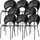 Modern Armless Dining Chairs Solid Wood Windsor Back Dining Side Chair Black 8 Piece Set Black Clearhalo 'Dining Chairs' 'Dining Tables & Seating' 'dining_chair' 'furn' 'furn_dining_chair' 'Furniture' 'Kitchen & Dining Furniture' 5543901