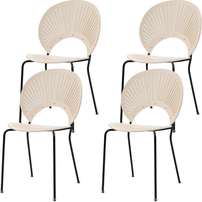 Modern Armless Dining Chairs Solid Wood Windsor Back Dining Side Chair White 4 Piece Set Black Clearhalo 'Dining Chairs' 'Dining Tables & Seating' 'dining_chair' 'furn' 'furn_dining_chair' 'Furniture' 'Kitchen & Dining Furniture' 5543904