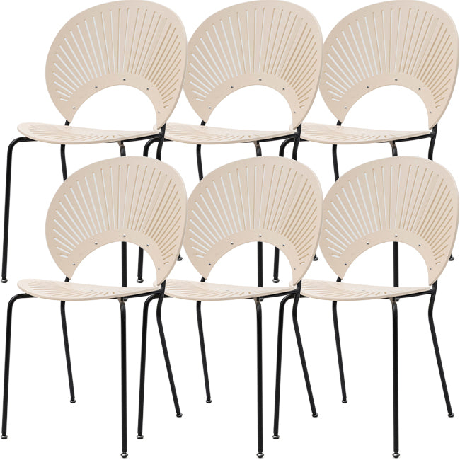 Modern Armless Dining Chairs Solid Wood Windsor Back Dining Side Chair White 6 Piece Set Black Clearhalo 'Dining Chairs' 'Dining Tables & Seating' 'dining_chair' 'furn' 'furn_dining_chair' 'Furniture' 'Kitchen & Dining Furniture' 5543905