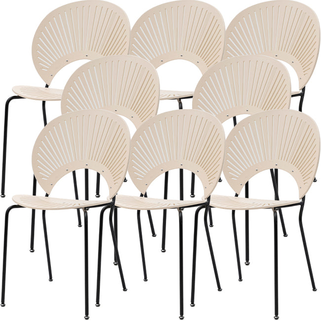 Modern Armless Dining Chairs Solid Wood Windsor Back Dining Side Chair White 8 Piece Set Black Clearhalo 'Dining Chairs' 'Dining Tables & Seating' 'dining_chair' 'furn' 'furn_dining_chair' 'Furniture' 'Kitchen & Dining Furniture' 5543906