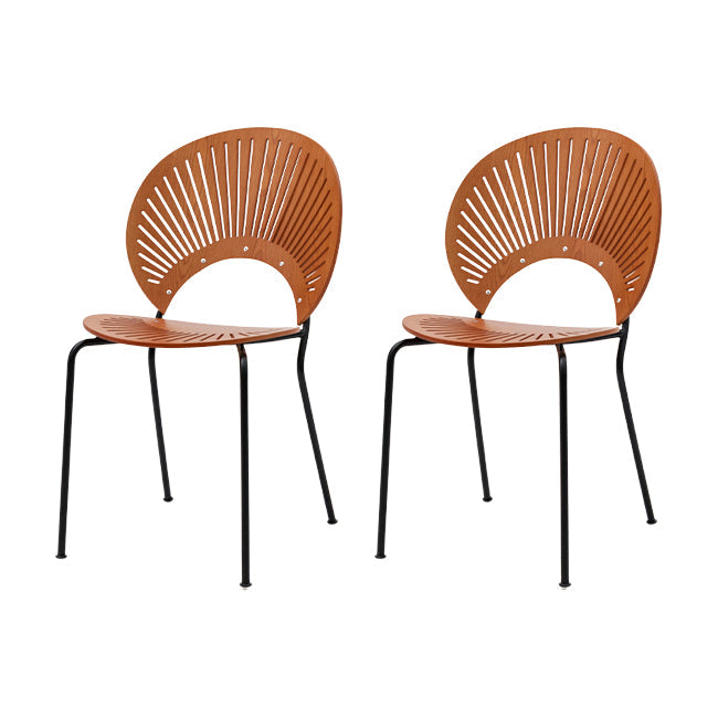 Modern Armless Dining Chairs Solid Wood Windsor Back Dining Side Chair Walnut 2 Piece Set Black Clearhalo 'Dining Chairs' 'Dining Tables & Seating' 'dining_chair' 'furn' 'furn_dining_chair' 'Furniture' 'Kitchen & Dining Furniture' 5543908