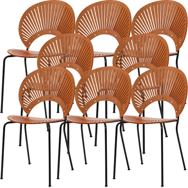 Modern Armless Dining Chairs Solid Wood Windsor Back Dining Side Chair Walnut 8 Piece Set Black Clearhalo 'Dining Chairs' 'Dining Tables & Seating' 'dining_chair' 'furn' 'furn_dining_chair' 'Furniture' 'Kitchen & Dining Furniture' 5543911