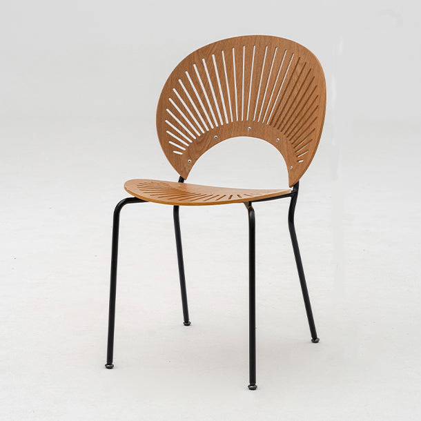 Modern Armless Dining Chairs Solid Wood Windsor Back Dining Side Chair Wood 1 Piece Black Clearhalo 'Dining Chairs' 'Dining Tables & Seating' 'dining_chair' 'furn' 'furn_dining_chair' 'Furniture' 'Kitchen & Dining Furniture' 5543912