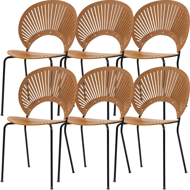 Modern Armless Dining Chairs Solid Wood Windsor Back Dining Side Chair Wood 6 Piece Set Black Clearhalo 'Dining Chairs' 'Dining Tables & Seating' 'dining_chair' 'furn' 'furn_dining_chair' 'Furniture' 'Kitchen & Dining Furniture' 5543915