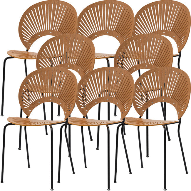 Modern Armless Dining Chairs Solid Wood Windsor Back Dining Side Chair Wood 8 Piece Set Black Clearhalo 'Dining Chairs' 'Dining Tables & Seating' 'dining_chair' 'furn' 'furn_dining_chair' 'Furniture' 'Kitchen & Dining Furniture' 5543916