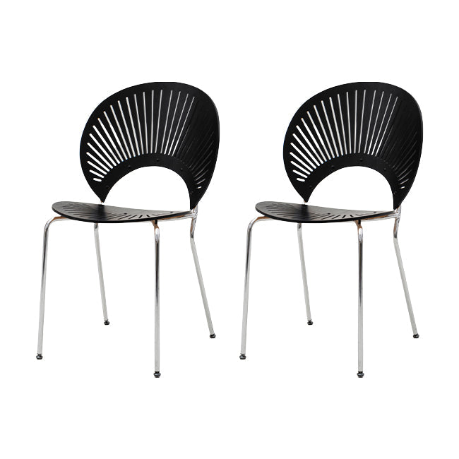 Modern Armless Dining Chairs Solid Wood Windsor Back Dining Side Chair Black 2 Piece Set Silver Clearhalo 'Dining Chairs' 'Dining Tables & Seating' 'dining_chair' 'furn' 'furn_dining_chair' 'Furniture' 'Kitchen & Dining Furniture' 5543918