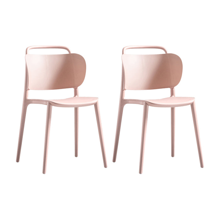 Contemporary Dining Chair Armless Chairs with Plastic Legs for Home