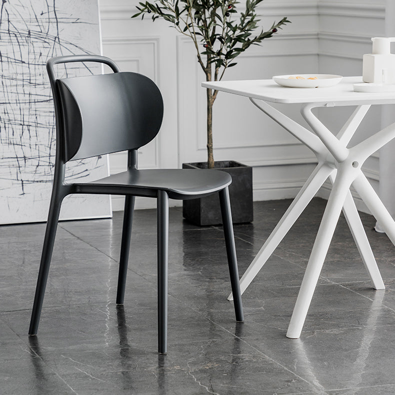 Contemporary Dining Chair Armless Chairs with Plastic Legs for Home