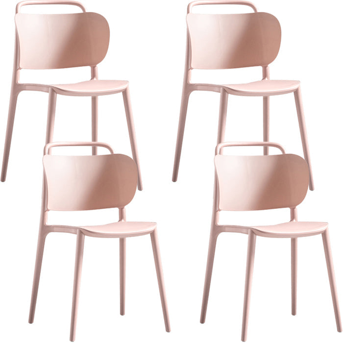Contemporary Dining Chair Armless Chairs with Plastic Legs for Home