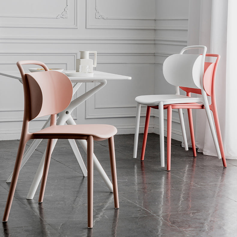 Contemporary Dining Chair Armless Chairs with Plastic Legs for Home