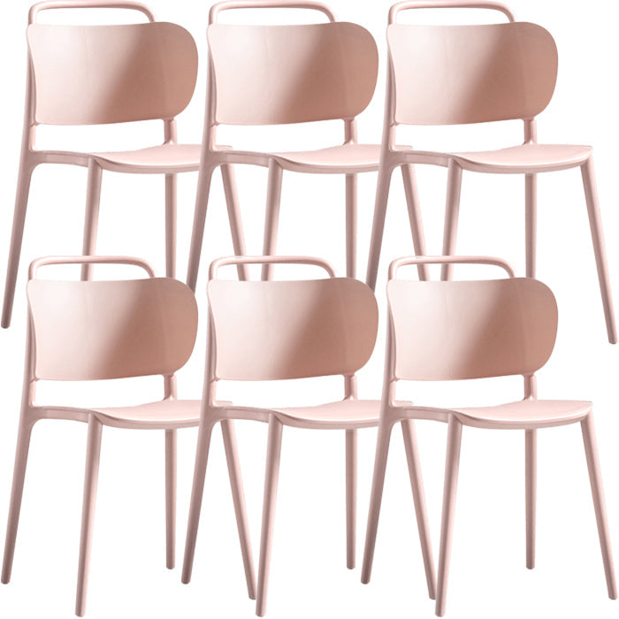 Contemporary Dining Chair Armless Chairs with Plastic Legs for Home