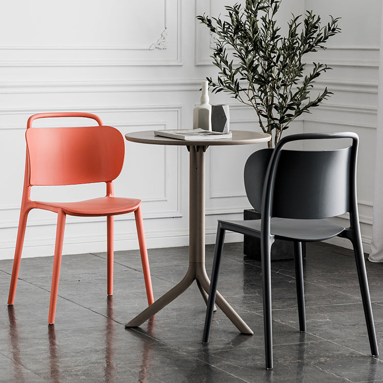 Contemporary Dining Chair Armless Chairs with Plastic Legs for Home