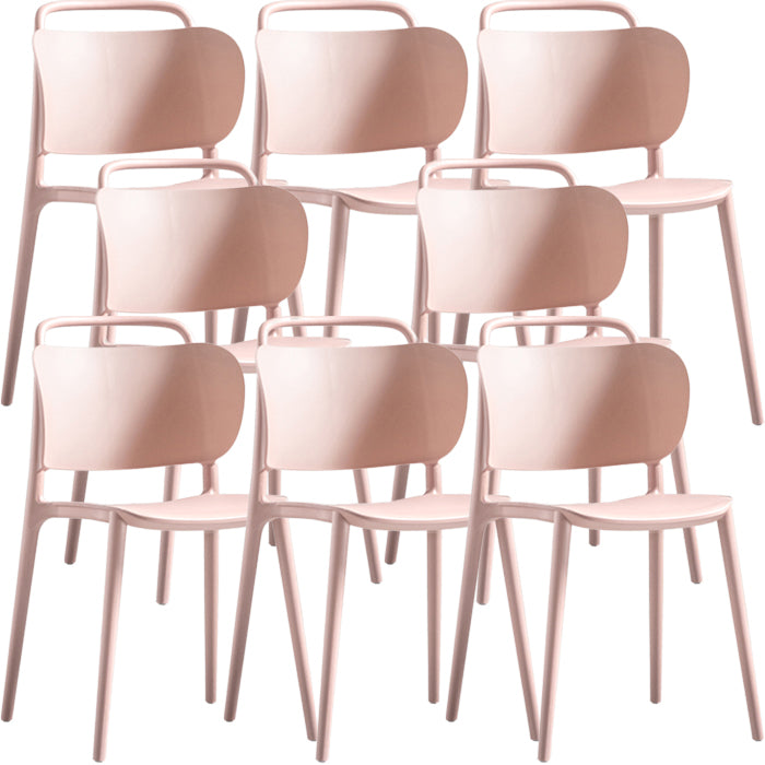 Contemporary Dining Chair Armless Chairs with Plastic Legs for Home
