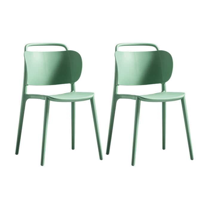 Contemporary Dining Chair Armless Chairs with Plastic Legs for Home