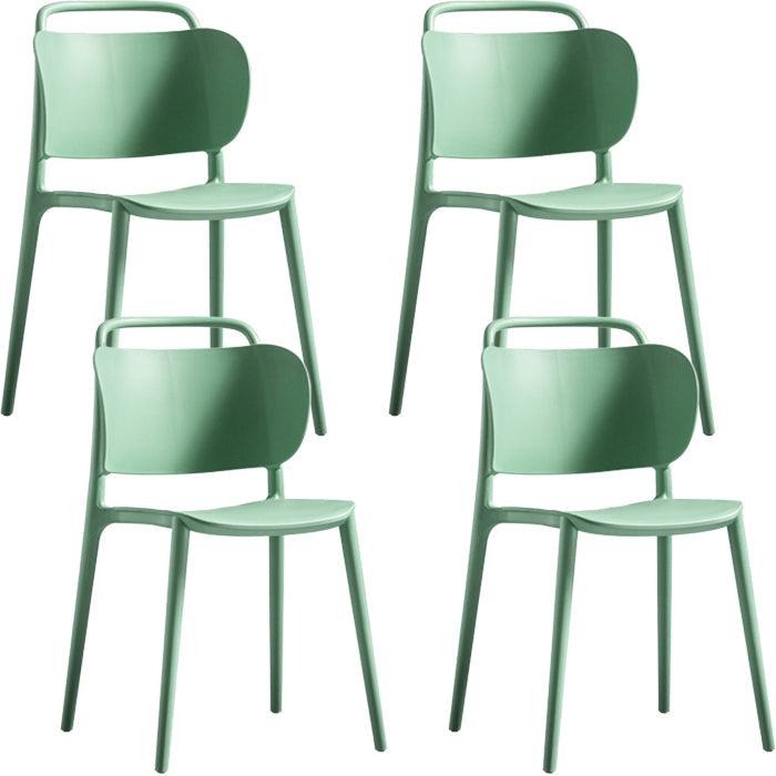 Contemporary Dining Chair Armless Chairs with Plastic Legs for Home