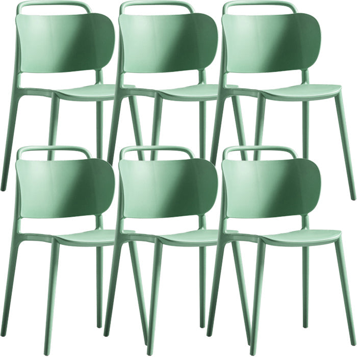 Contemporary Dining Chair Armless Chairs with Plastic Legs for Home