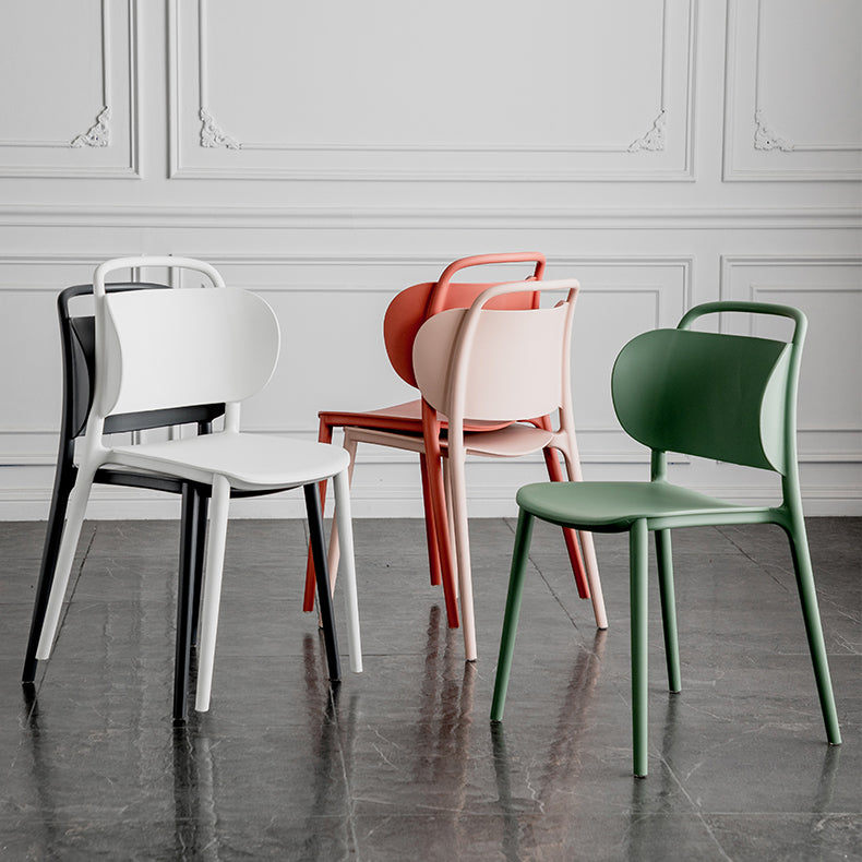 Contemporary Dining Chair Armless Chairs with Plastic Legs for Home