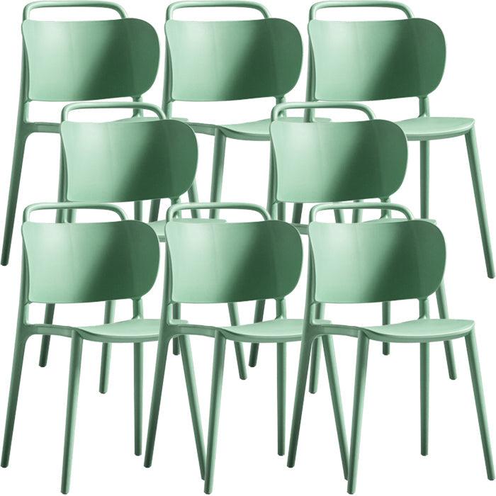 Contemporary Dining Chair Armless Chairs with Plastic Legs for Home