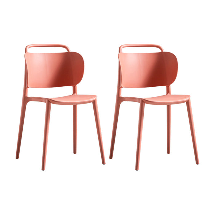 Contemporary Dining Chair Armless Chairs with Plastic Legs for Home