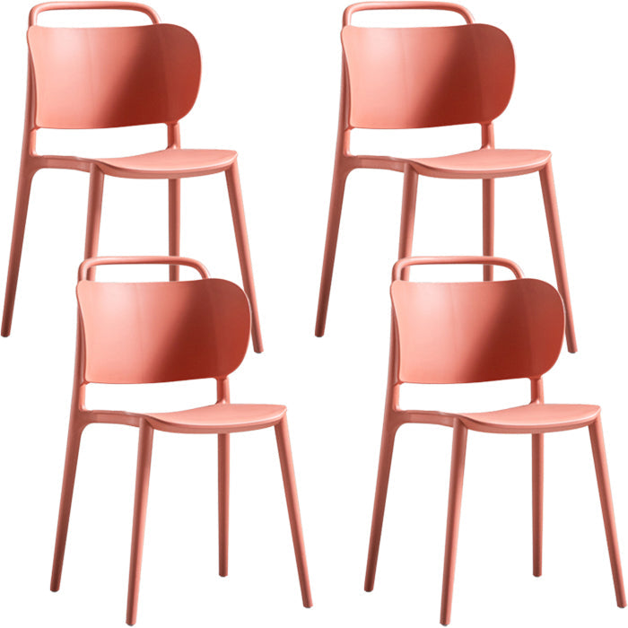 Contemporary Dining Chair Armless Chairs with Plastic Legs for Home