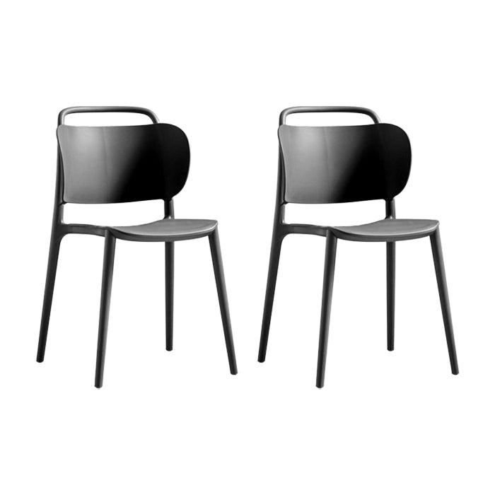 Contemporary Dining Chair Armless Chairs with Plastic Legs for Home