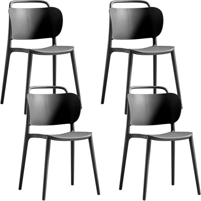 Contemporary Dining Chair Armless Chairs with Plastic Legs for Home