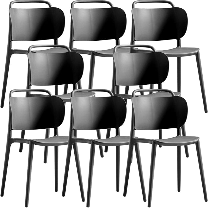 Contemporary Dining Chair Armless Chairs with Plastic Legs for Home