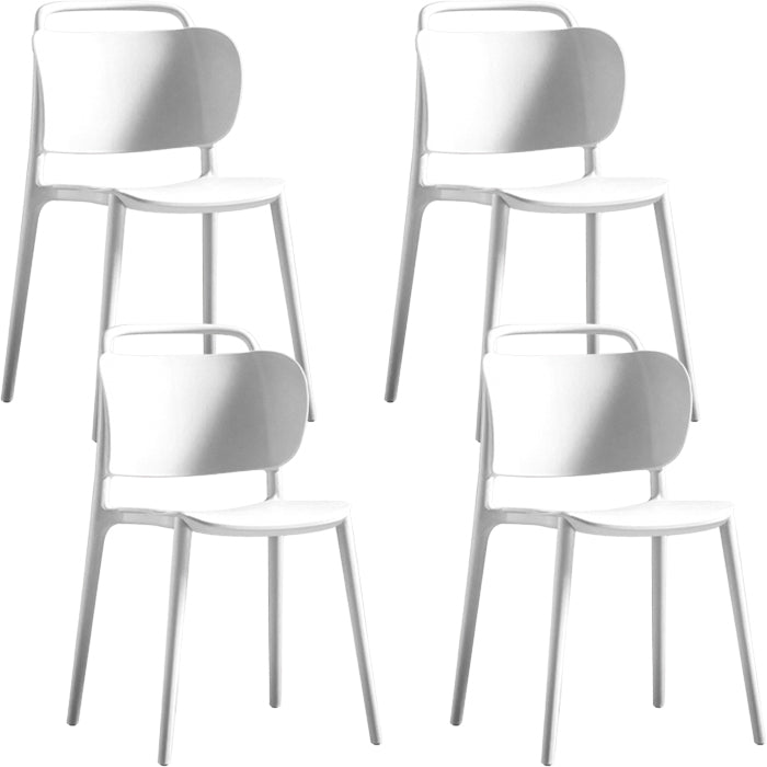 Contemporary Dining Chair Armless Chairs with Plastic Legs for Home