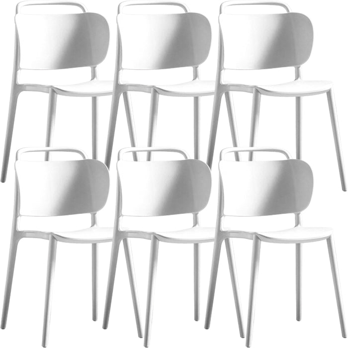 Contemporary Dining Chair Armless Chairs with Plastic Legs for Home