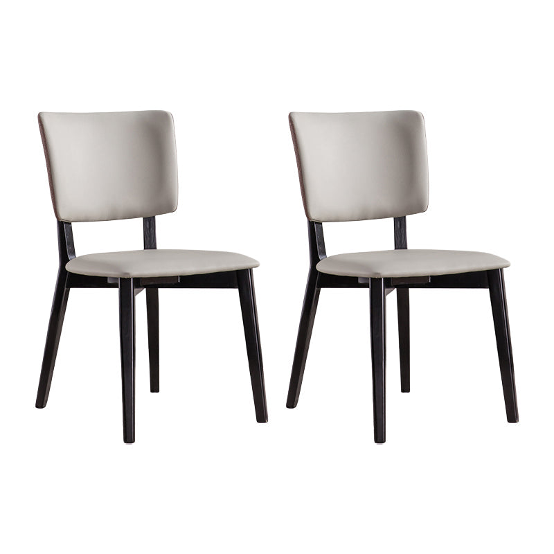 Chaises de salle à manger en bois massif chaise sans bras moderne en cuir moderne