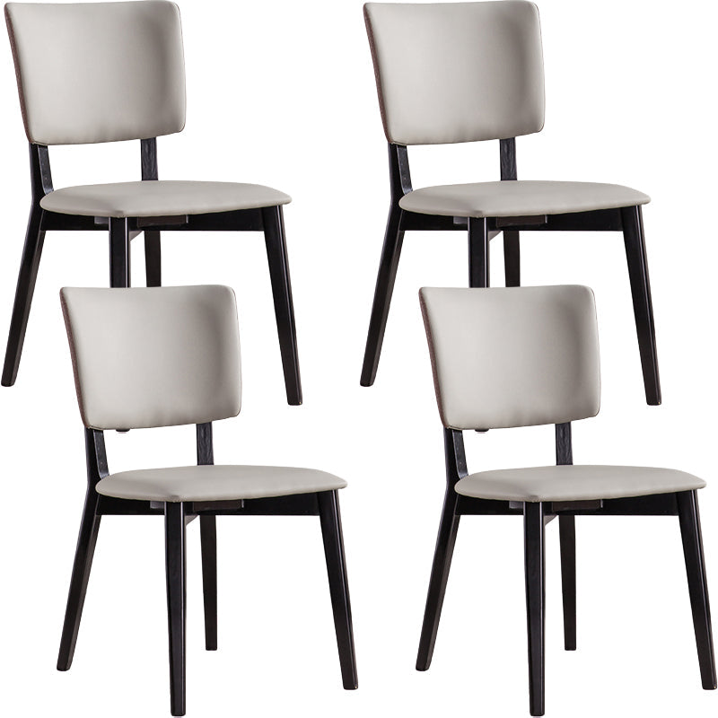 Chaises de salle à manger en bois massif chaise sans bras moderne en cuir moderne