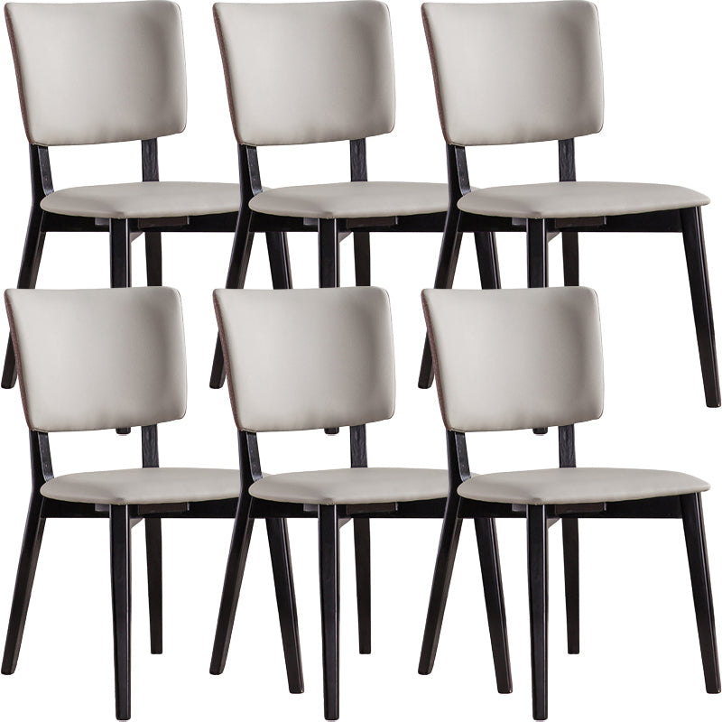Chaises de salle à manger en bois massif chaise sans bras moderne en cuir moderne