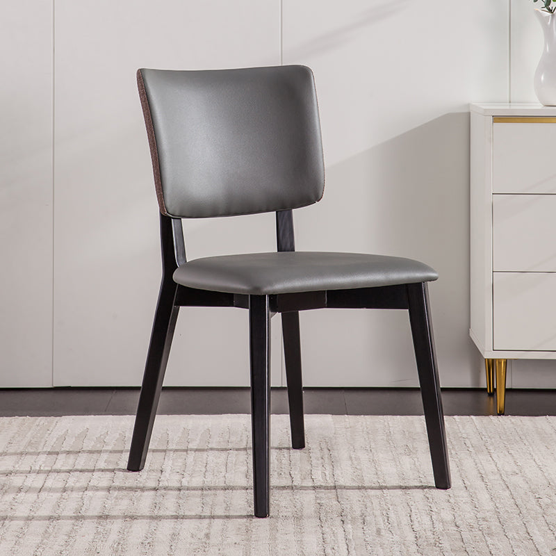 Chaises de salle à manger en bois massif chaise sans bras moderne en cuir moderne