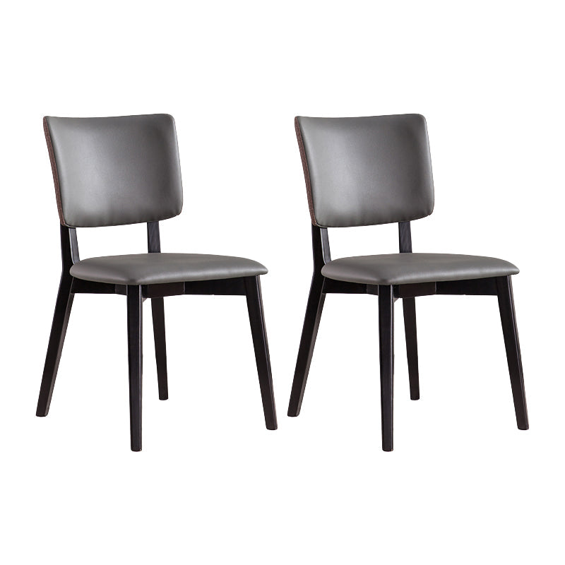 Chaises de salle à manger en bois massif chaise sans bras moderne en cuir moderne