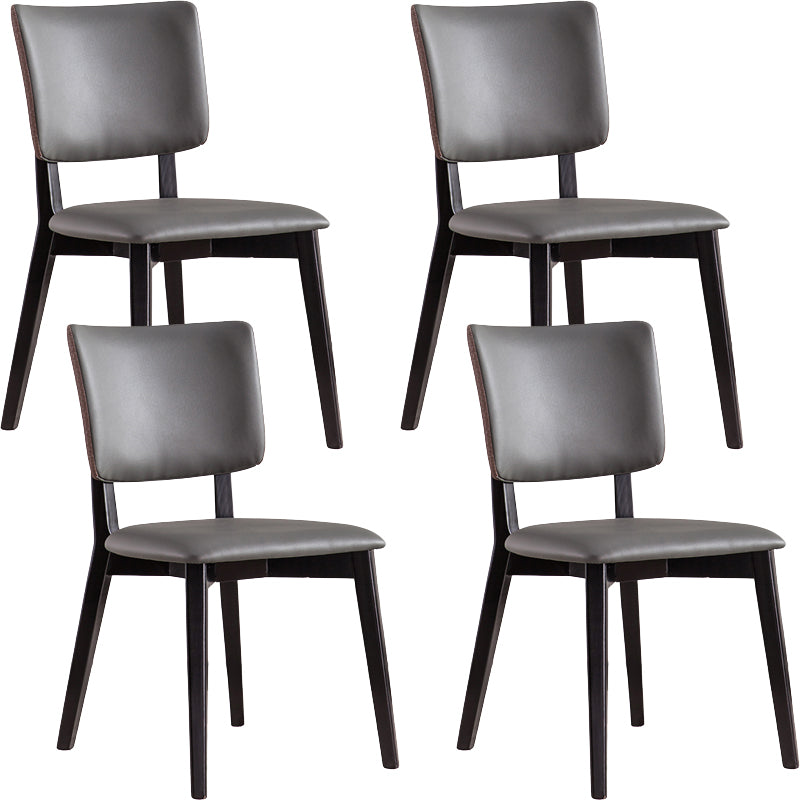 Chaises de salle à manger en bois massif chaise sans bras moderne en cuir moderne