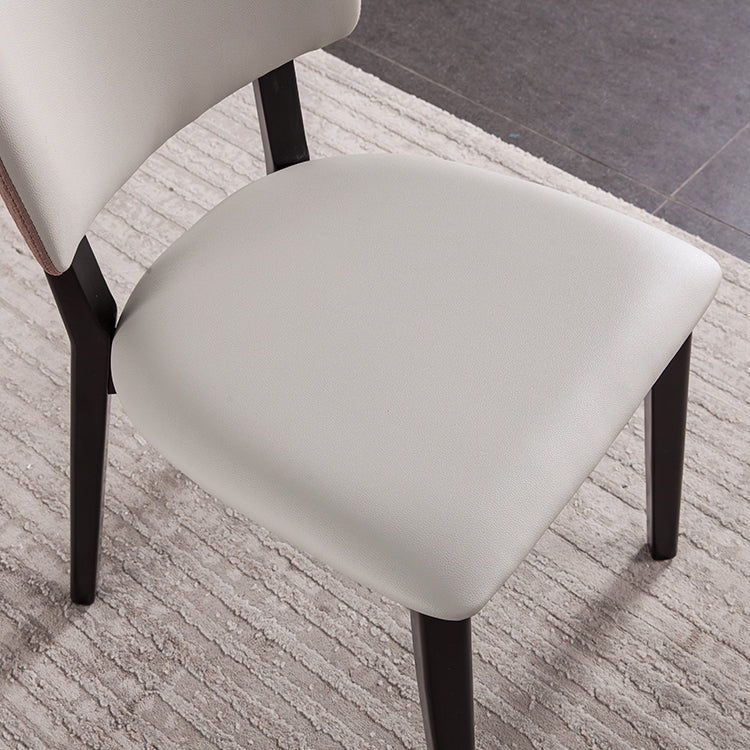 Chaises de salle à manger en bois massif chaise sans bras moderne en cuir moderne
