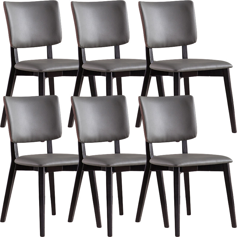 Chaises de salle à manger en bois massif chaise sans bras moderne en cuir moderne