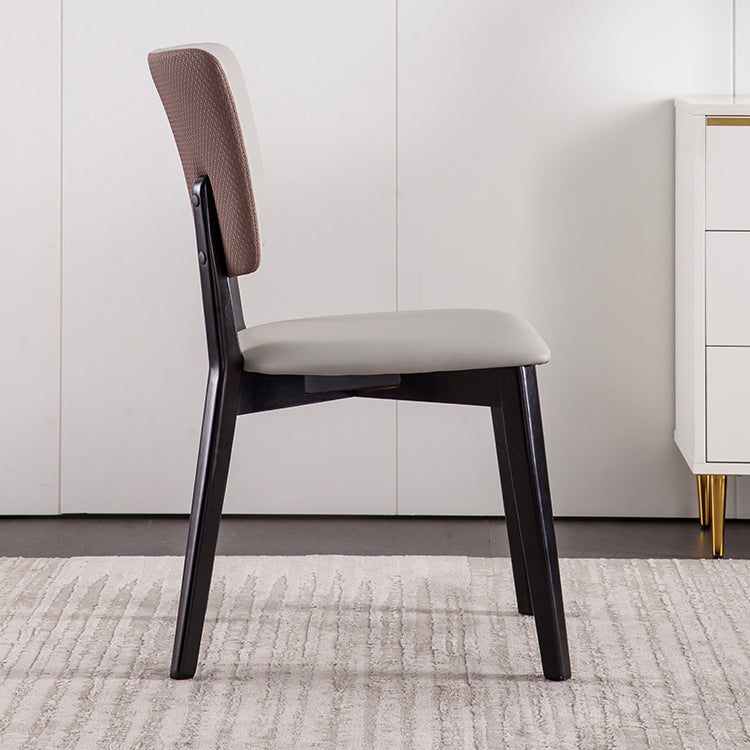 Chaises de salle à manger en bois massif chaise sans bras moderne en cuir moderne